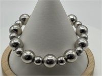 Fine Italian Sterling Silver Beaded Ball Bracelet