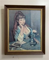 Marcel DYF French Well Listed Busty Redhead Oil