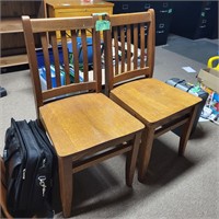 B359 Two solid wood chairs