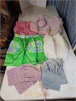 Vintage Aprons(4) & 2 Bonnets