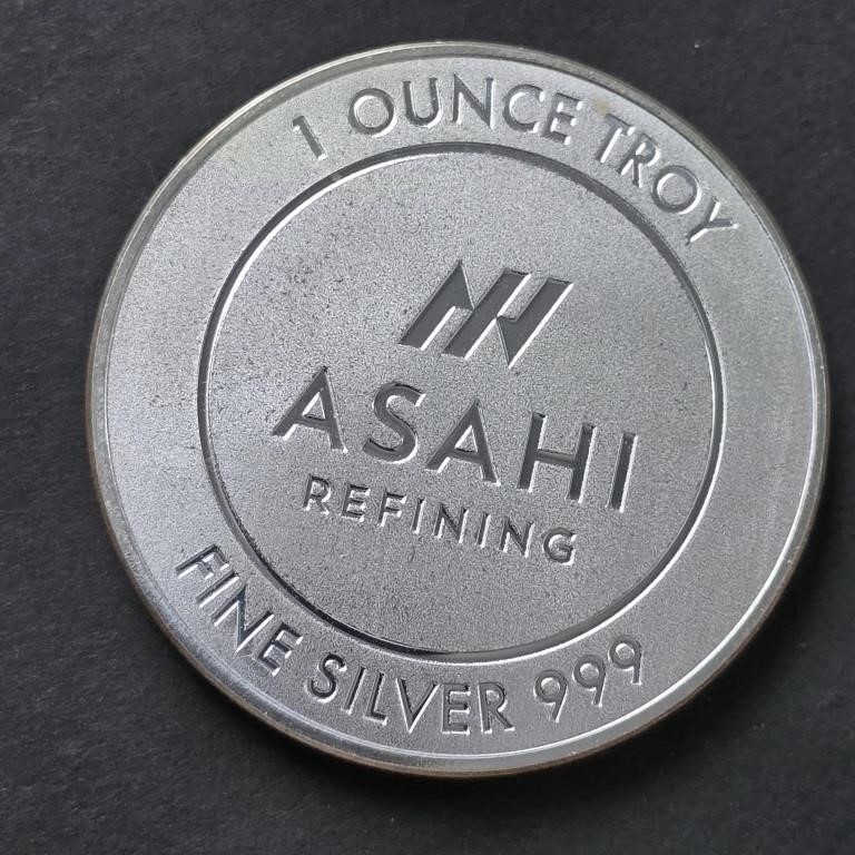 $600 Silver Asahi 1 Ounce Troy Coin