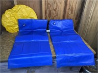 2 Inflatable Blue Beach Seat & 1 Yellow Floatie