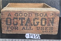 Octagon Soap Wood Advertising Crate 8x15x20