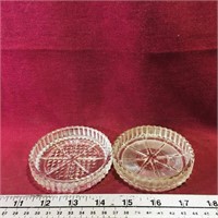 Pair Of Glass Coasters (Vintage)