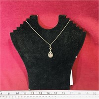 Fashion Necklace With Tear Drop Pendant