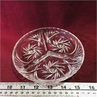 Pinwheel Lead Crystal Divided Dish (Vintage)