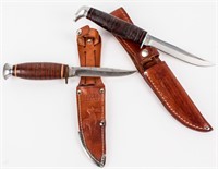 2 Vintage Fixed Blade Knives Case XX, Edge Brand