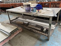 Steel Plate Top Assembly Bench Approx 2.5m x 1.2m