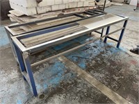 2 Steel Assembly Bench Bases, Approx 2.2m x 400mm