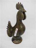 EDWIN MEADERS GREEN POTTERY ROOSTER ALL CLEAN