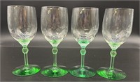 Heisley Green Stem Wine Glasses (4) Plus 2 That