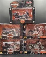 5 Harley Davidson NIB Die Cast Models
