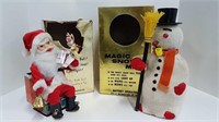 VINTAGE SANTA & FROSTY BATTERY OPERATED FIGURES