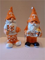 2  Univ. of TN Volunteers resin gnomes, 11 inch.