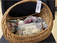 Sewing Basket w/ Misc. Items