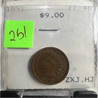 1891 INDIAN HEAD PENNY CENT