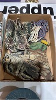 Hunting flat bag, ropes, gun shell, and gloves