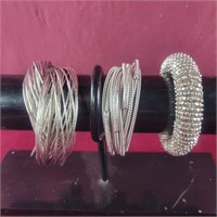 3 Silver Colored Bracelets