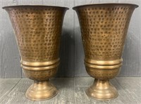 (2) Metal Garden Urns