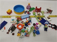 lot of playmobil toys as found