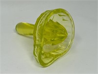 Vaseline Glass Handled Juicer