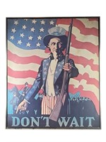 A US Uncle Sam, Framed Art On Wood