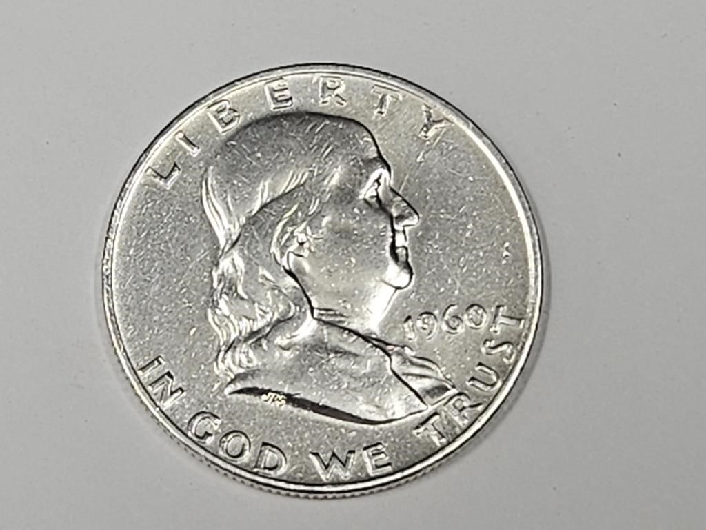 1960 D Silver Franklin Half Dollar Coin