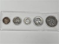 Silver Coins, 1917 Wheat Penny Coin +