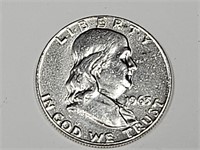 1963 D Franklin Silver Half Dollar Coin