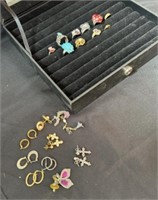 Costume rings with paired earrings