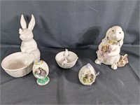 Assorted Vintage Easter Bunny Figures Decor