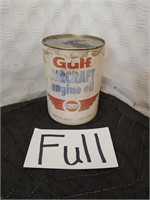 Vintage Gulf Aircraft Oil 1qt plastic/tin can