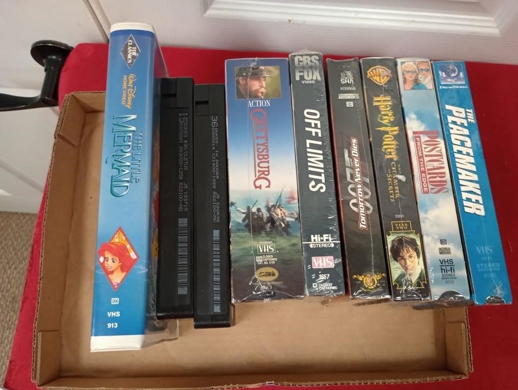 VHS tapes 7 to the right are sealed
