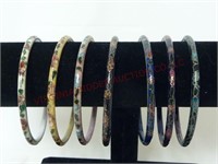 Cloisonne Bangle Bracelets ~ Set of 7