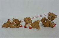 Lefton Christmas Bear Figurines ~ Set of 3