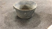 Antique galvanized washtub