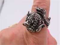 DRAGON sz12,5 MetalCarved Ring