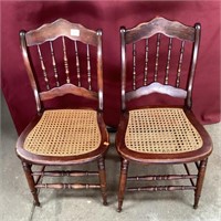 Pair Of Vintage Cane Chairs