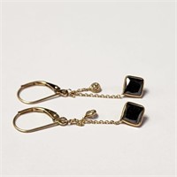 $2800 10K  Black Diamond(3ct) Diamond Earrings