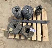 Pallet of Barbed Wire, Bail of Smooth & Stops