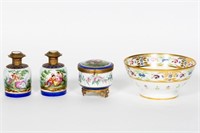 Group of Four Pieces of Old Paris Porcelain