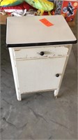 Vintage  enamel top cabinet