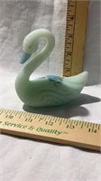 Fenton Blue Frosted  Swan painted by Jim Andrick