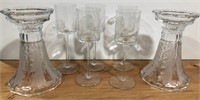 323 - MIXED LOT OF STEMWARE & CANDLE HOLDERS (A8)