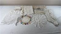 Vintage doilies and table runners