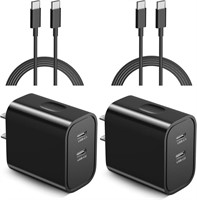 (2 Pack - black) USB C Wall Charger Black,Costyle