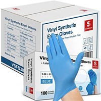Schneider Blue Vinyl Synthetic Exam Gloves,