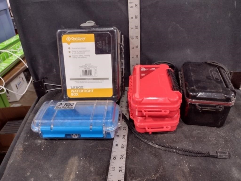 Lot of Five Waterproof Small Cases