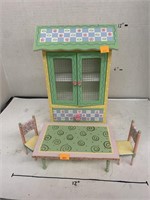 Decor Table with Chairs and Cabinet