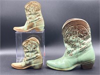 Frankoma Pottery Cowboy Boot Vases